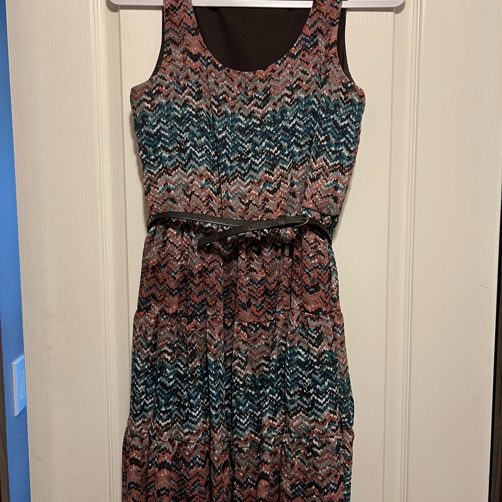 Maurices Blue and Brown Sleeveless  Sundress
